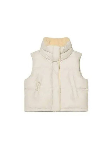 KODAK Apparel Brownie Semi Crop Fit Down Vest Women IVORY - KODO - BALAAN 1