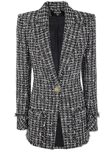 Balmain One Button Tweed Fitted Jacket Clothing - BALMAIN - BALAAN 1