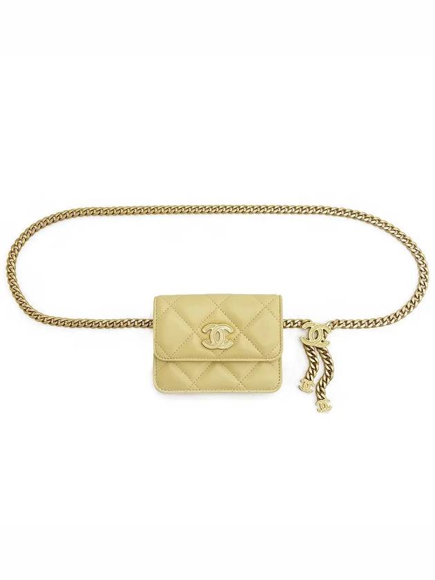 22P Mini Flap Belt Bag Yellow Gold Lambskin 31st Unit 3ET2287 - CHANEL - BALAAN 1