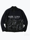 Men's Hibiscus Print Zip-up Jacket Black - MARK & LONA - BALAAN 2