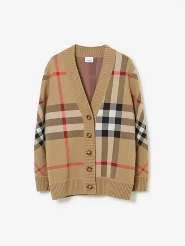 Check Technical Wool Jacquard Cardigan Archive Beige - BURBERRY - BALAAN 2