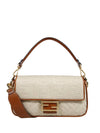 FF Logo Baguette Rafia Shoulder Bag Beige - FENDI - BALAAN 2