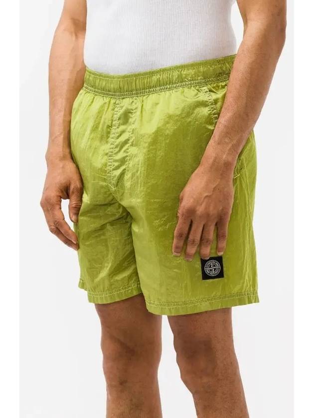 Men's Logo Patch Nylon Metal Swim Shorts Yellow - STONE ISLAND - BALAAN 4