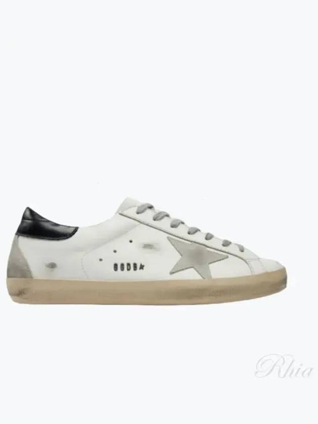 Men's Black Heel Tab Metal Stud Lettering Superstar Low Top Sneakers White - GOLDEN GOOSE - BALAAN 2