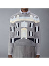 House Intarsia Knit Wool Sweater MKA520AY1029 - THOM BROWNE - BALAAN 3