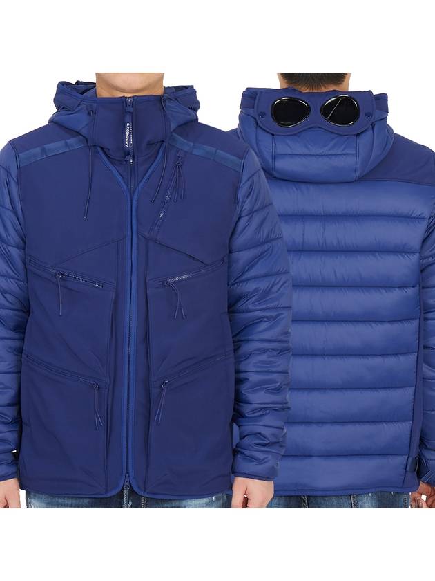 Goggles 5 Pocket Hooded Jacket Blue - CP COMPANY - BALAAN 2