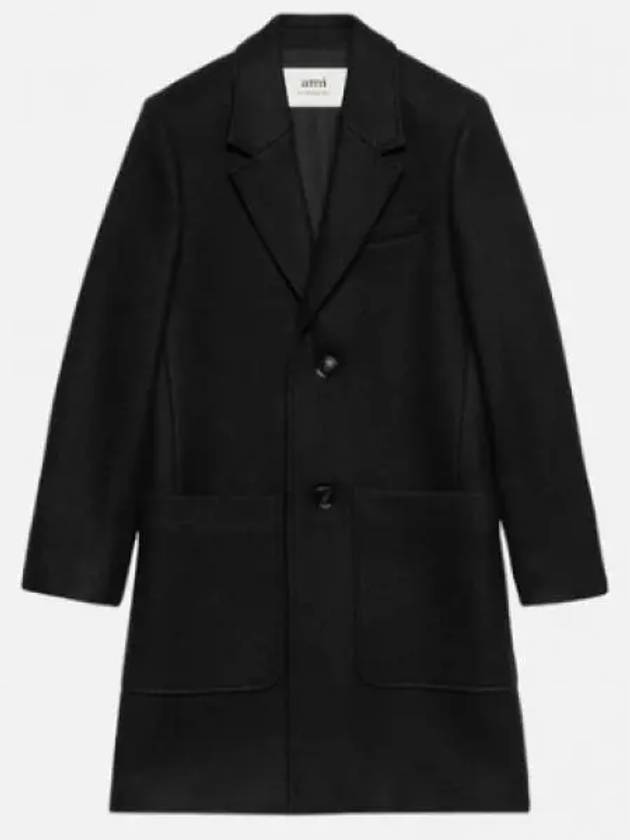 Two Button Wool Single Coat Black - AMI - BALAAN 2