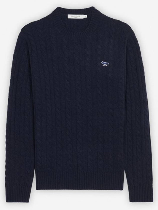 [MAISON KITSUNE] NAVY FOX PATCH CLASSIC R-NECK - NAVY - MAISON KITSUNE - BALAAN 1