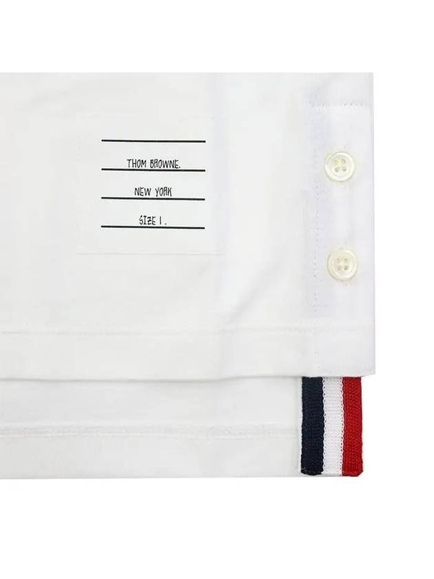 Men's Medium Weight Jersey Tipped Pocket Crewneck Short Sleeve T-Shirt White - THOM BROWNE - BALAAN 5