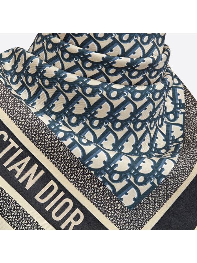 Oblique Square Silk Twill Scarf Navy - DIOR - BALAAN 3