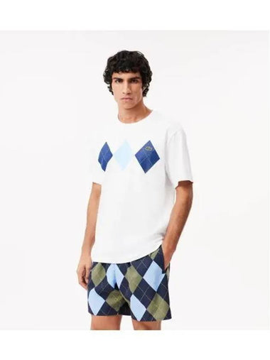 Men s Classic Fit Argyle Short Sleeve T Shirt White - LACOSTE - BALAAN 1