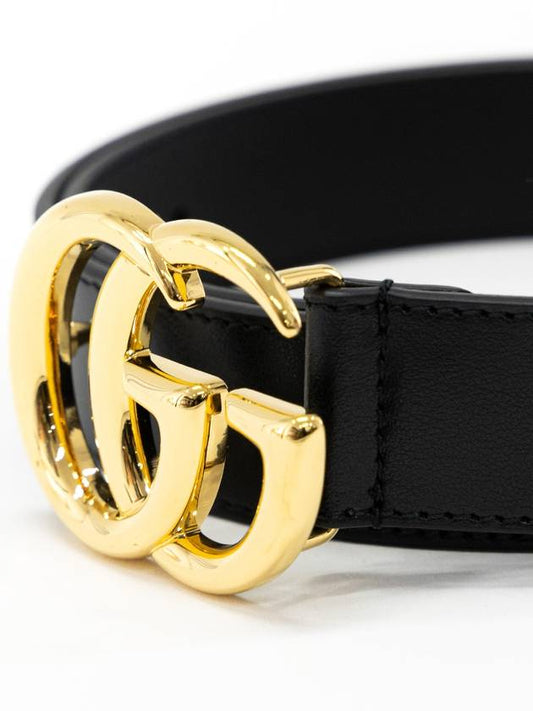 Men s belt GG Marmont gold buckle leather glossy 414516 - GUCCI - BALAAN 2