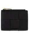 Intrecciato Zipper Card Wallet Black - BOTTEGA VENETA - BALAAN 1