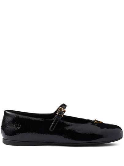 Naplak Patent Mary Jane Leather Flat Black - PRADA - BALAAN 2