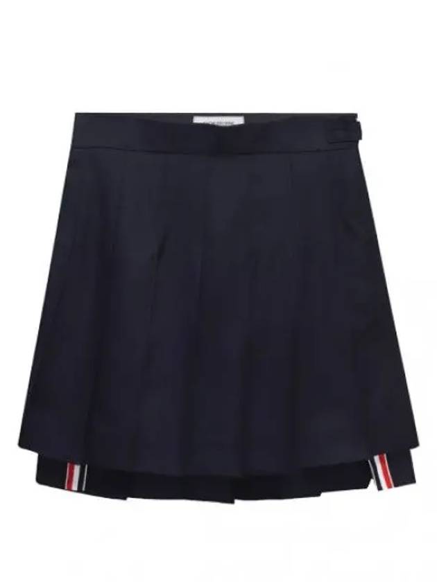 RWB Tab Drop Back Super 120 Count Wool Pleated Short Skirt Women s - THOM BROWNE - BALAAN 1