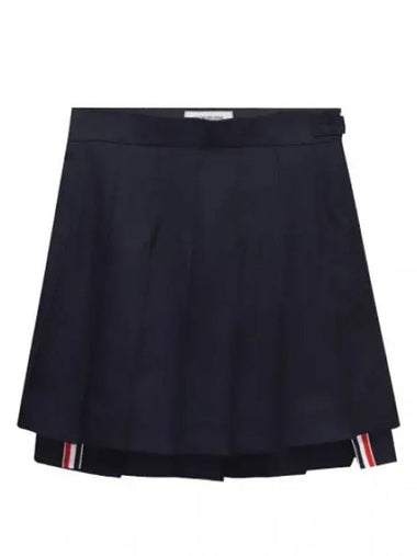 RWB tab dropback super 120 count wool pleated short skirt - THOM BROWNE - BALAAN 1