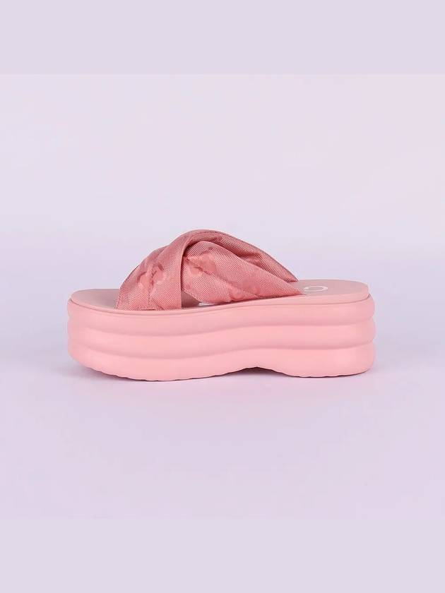 GG Platform Padded Nylon Slide Sandals Light Pink - GUCCI - BALAAN 4