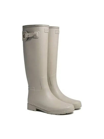 Refined eyelet buckle tall rain boots skimming stone WFT2299RMASNE - HUNTER - BALAAN 1