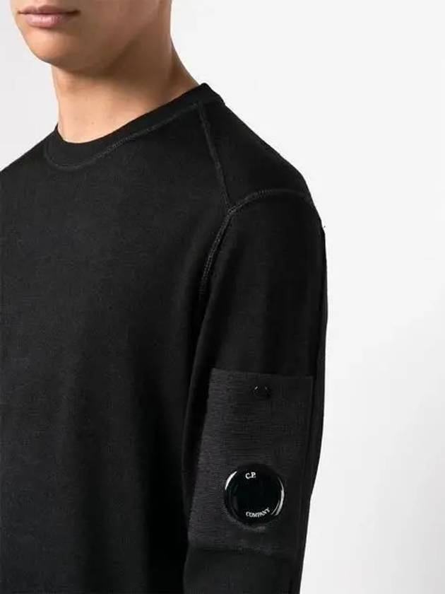 Lens Detail Long Sleeve Wool Knit Top Black - CP COMPANY - BALAAN 3