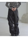 Eco leather string cargo pants black - THE GREEN LAB - BALAAN 3