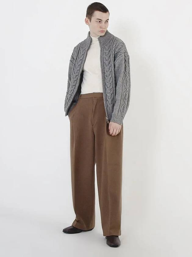 One Tuck Banding Wool Slacks Brown - CHANCE'S NOI - BALAAN 6