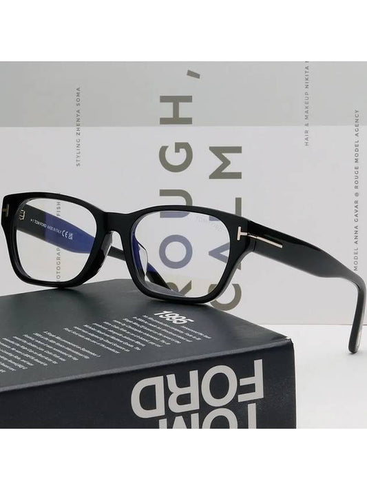 Glasses frame TF5781DB 001 Blue light blocking square horn frame Asian fit - TOM FORD - BALAAN 2