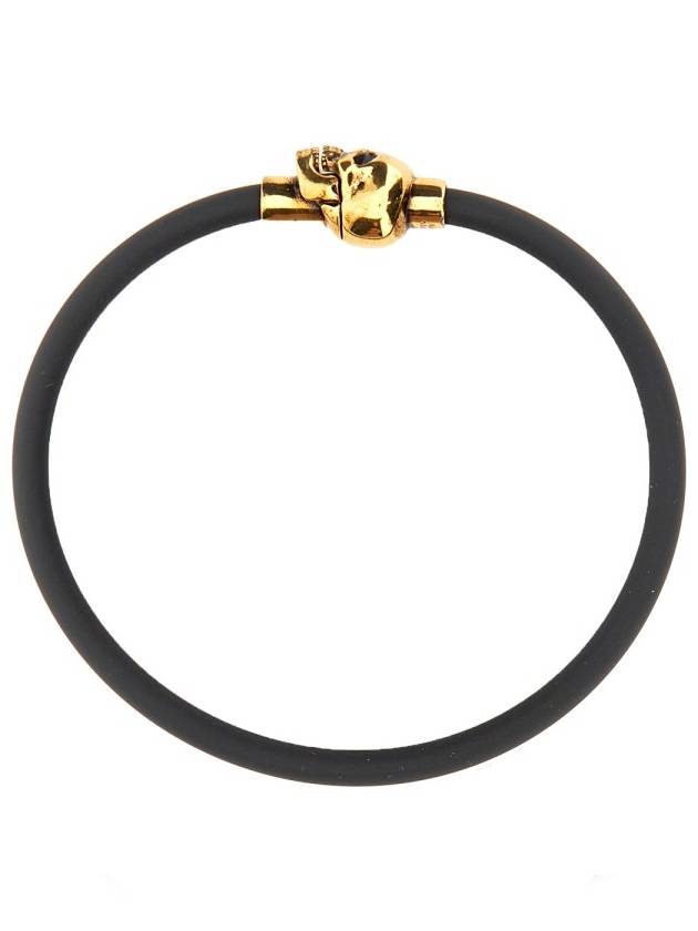 Gold Skull Head Bracelet Black - ALEXANDER MCQUEEN - BALAAN 6