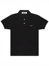 Men's Black Heart Waffen Short Sleeve Polo Shirt Black - COMME DES GARCONS PLAY - BALAAN 2