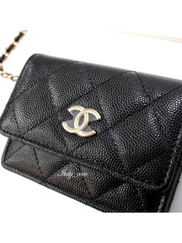 Accordion card wallet chain bag black caviar gold AP2444 - CHANEL - BALAAN 8