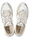 Men's Medalist Leather Low Top Sneakers Silver - AUTRY - BALAAN 3