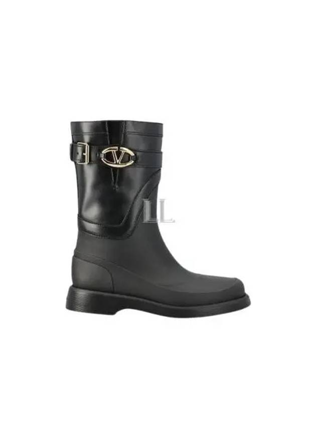 V Logo Bold Edition Middle Boots Black - VALENTINO - BALAAN 2