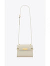 Manhattan Mini Embossed Gold-Tone Logo Leather Cross Bag Blanc Vintage - SAINT LAURENT - BALAAN 2