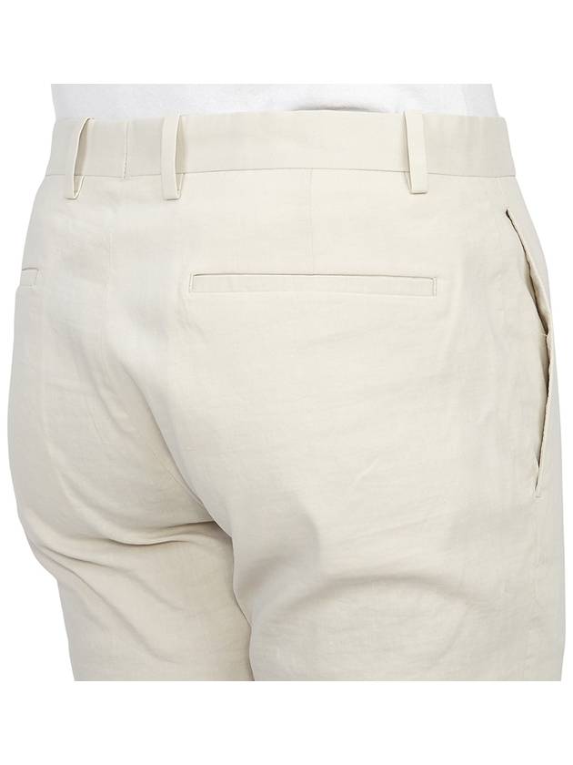 Men's Linen Viscose Straight Pants Ivory - THEORY - BALAAN 11