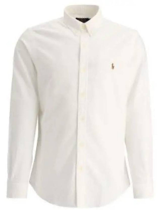 Embroidery Pony Oxford Long Sleeve Shirt White - POLO RALPH LAUREN - BALAAN 2