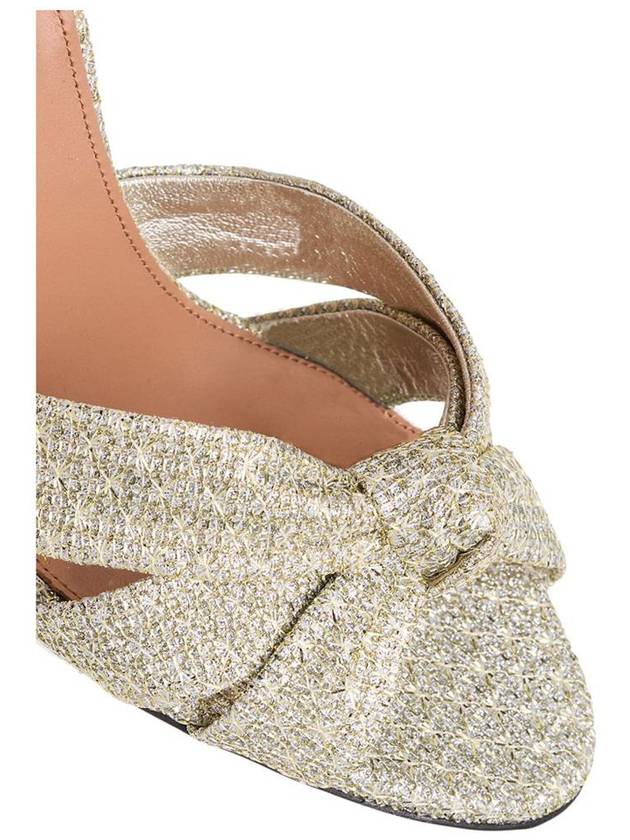 'Nina' Metallic Sandals With Open Toe And High Block Heel In Tweed Woman - AQUAZZURA - BALAAN 2