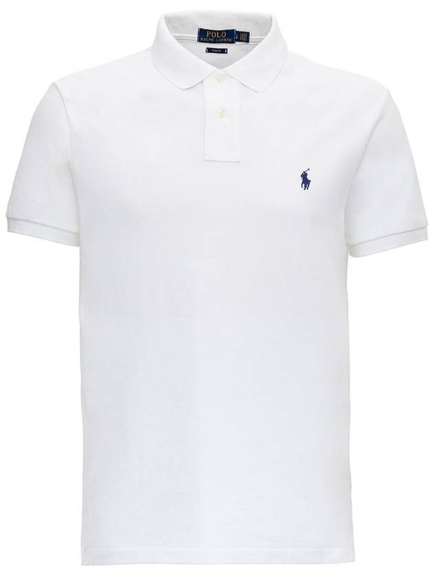 White Fitted Polo Shirt With Logo In Cotton Man - POLO RALPH LAUREN - BALAAN 1