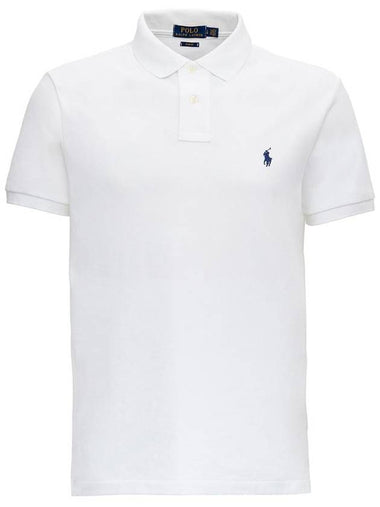 White Fitted Polo Shirt With Logo In Cotton Man - POLO RALPH LAUREN - BALAAN 1