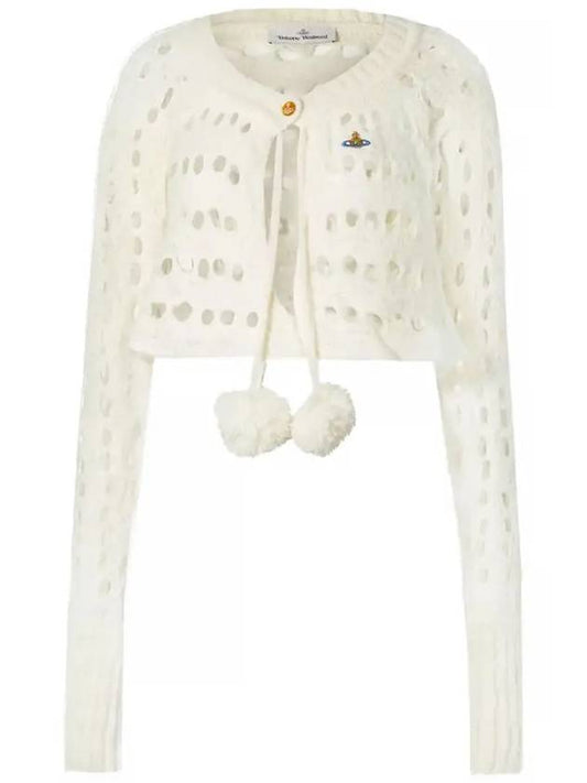 Lacework Crop Cardigan Ivory - VIVIENNE WESTWOOD - BALAAN 2