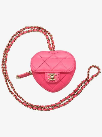 Heart Chain Lambskin Mini Bag Pink - CHANEL - BALAAN 2