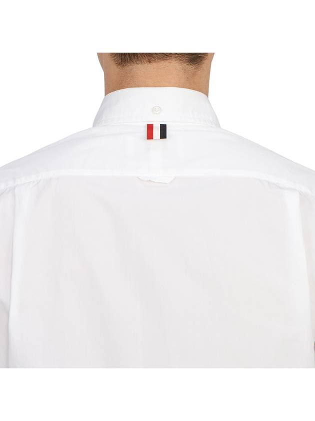 Men's Grosgrain Placket Solid Poplin Long Sleeve Shirt White - THOM BROWNE - BALAAN 10