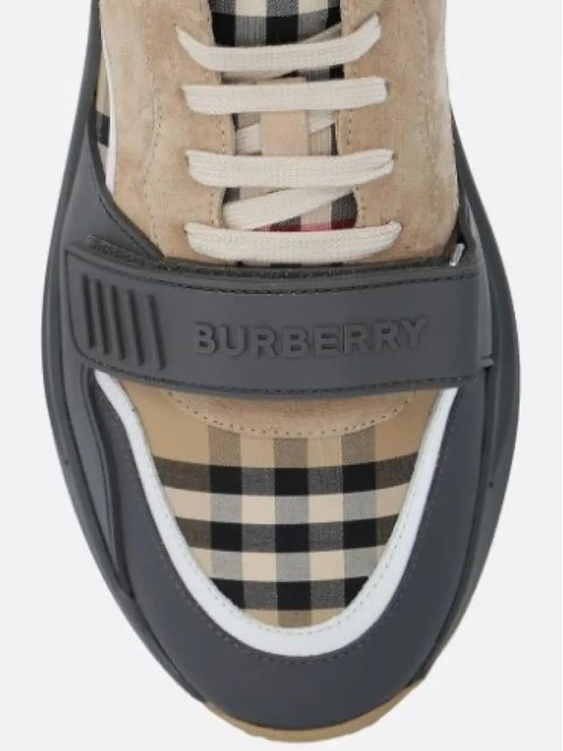 Vintage Check Suede Leather Low Top Sneakers Grey - BURBERRY - BALAAN 5