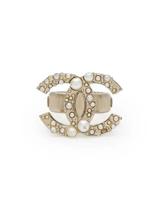 Pearl CC logo ring pearly white gold 4ET0213 - CHANEL - BALAAN 1