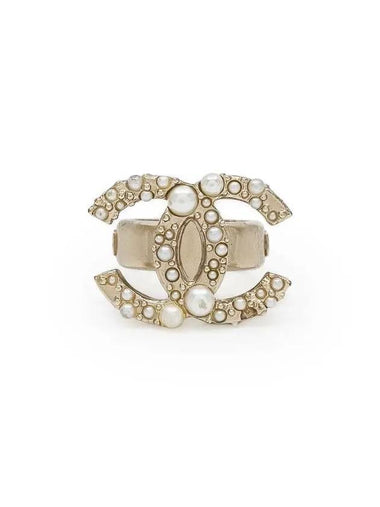 Pearl CC logo ring pearly white gold 4ET0213 - CHANEL - BALAAN 1