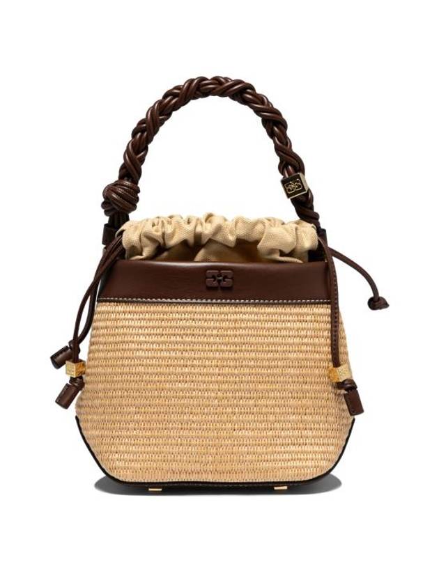 Nature Raffia Bucket Bag Beige - GANNI - BALAAN 1