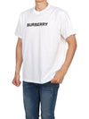 Logo Print Short Sleeve T-Shirt White - BURBERRY - BALAAN 5