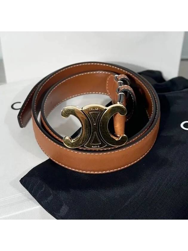 Triomphe Calfskin Medium Belt Tan - CELINE - BALAAN 3