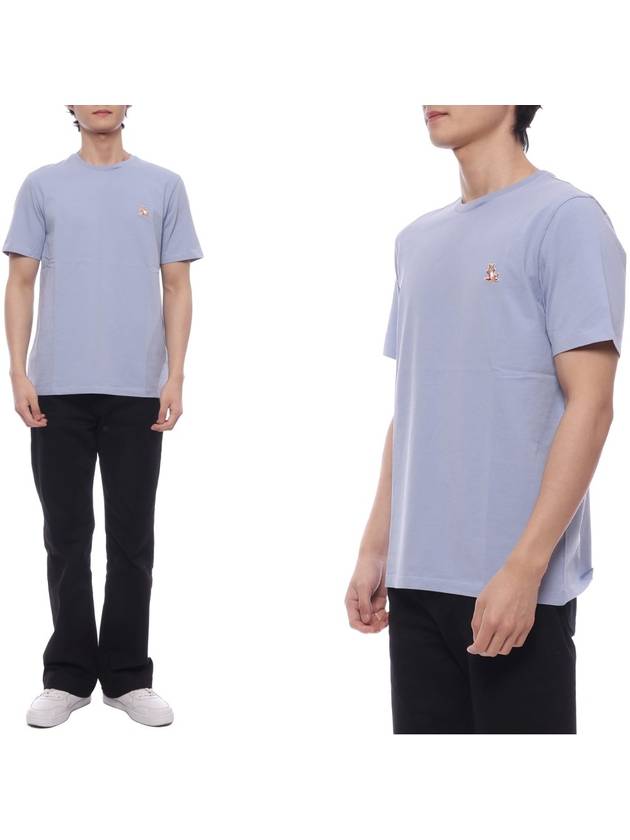 Chillax Fox Patch Regular Short Sleeve T-Shirt Blue - MAISON KITSUNE - BALAAN 3