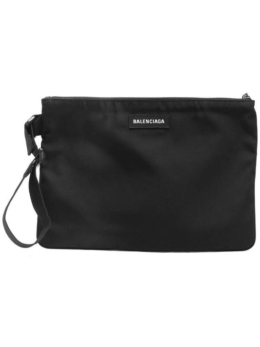 Logo Explorer Canvas Strap Clutch Bag Black - BALENCIAGA - 2