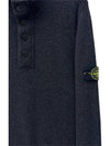 High Neck Half Button Lambswool Knit Top Charcoal - STONE ISLAND - BALAAN 7