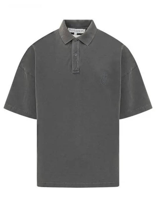 Anchor Embroidery Polo Shirt Dark Grey - JW ANDERSON - BALAAN 2